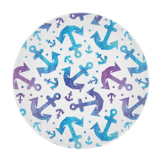 Tie Dye Anchor Pattern 2 Cutting Board (Front)