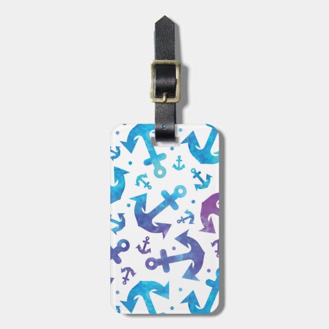 Tie Dye Anchor Pattern 2 Luggage Tag (Front Vertical)