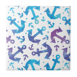 Tie Dye Anchor Pattern 2 Tile
