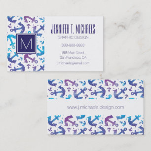 Tie Dye Anchor Pattern Business Card