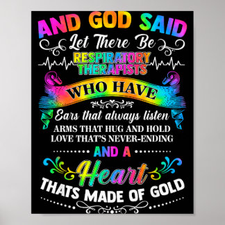 Tie Dye And God Said Let There Be Respiratory Ther Poster