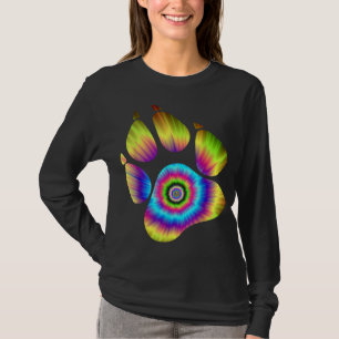 Tie Dye Animal Cat Dog Paw Print For Pet Lover T-Shirt