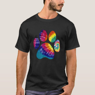 Tie Dye Animal Cat Dog Paw Print Pet Lover Gift T-Shirt