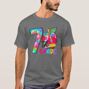 Tie Dye Apple 7Th Grade Student Teacher Back To Sc T-Shirt