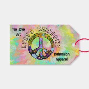 Tie-Dye Art and Bohemian Appreal Business Card Gift Tags