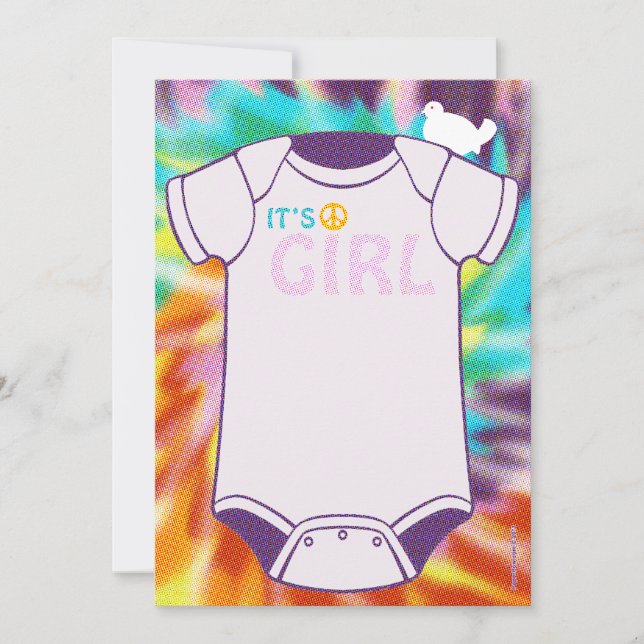 Tie Dye Baby Shower Invitations (Front)