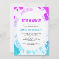Tie Dye Baby Shower It's a Girl Invitation