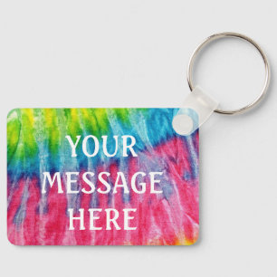 Tie dye background - Customise your own Key Ring