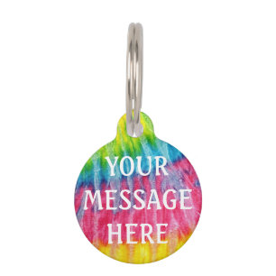 Tie dye  background - Customise your own   Pet Tag