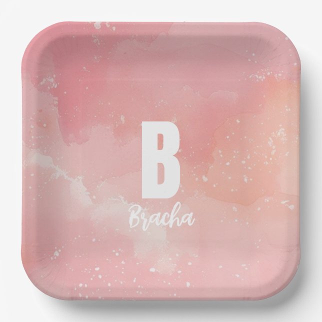 Tie dye bas mitzva birthday  paper plate (Front)