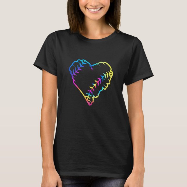 Tie Dye Baseball Heart Baseball Fans Baseball  3 T-Shirt (Front)