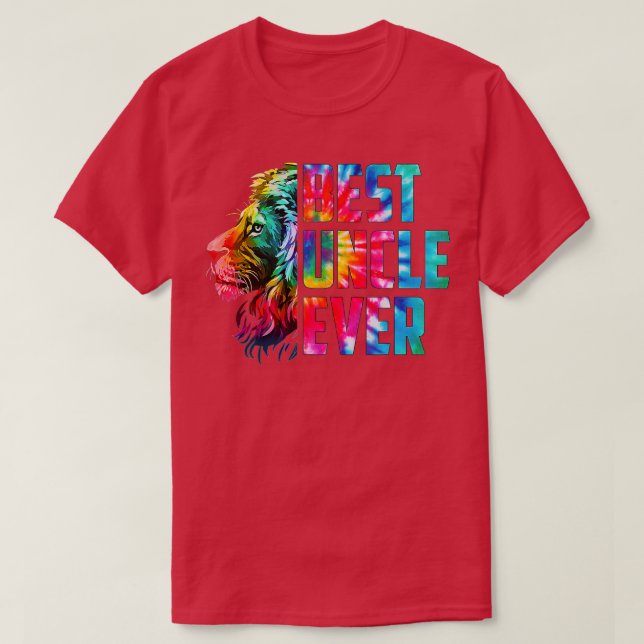 Tie Dye Best Uncle Ever Lion Funny Uncle Fathers D T-Shirt (Design Front)