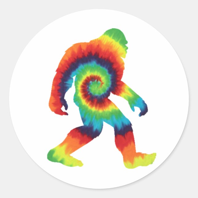 Tie Dye Bigfoot Classic Round Sticker (Front)
