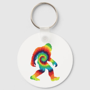 Tie Dye Bigfoot Key Ring