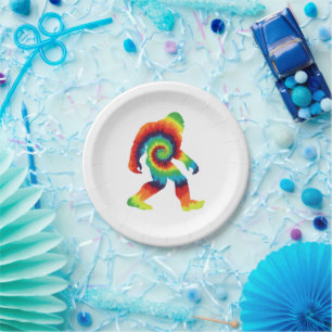 Tie Dye Bigfoot      Paper Plate