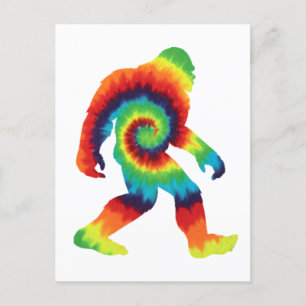 Tie Dye Bigfoot Postcard