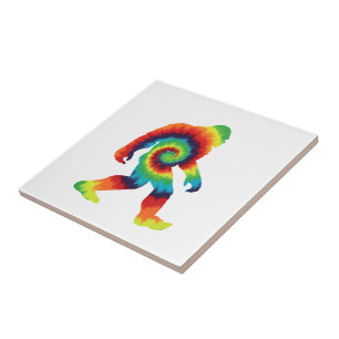 Tie Dye Bigfoot   Tile