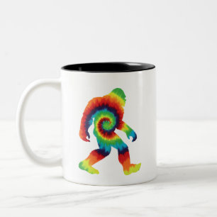 Tie Dye Bigfoot Two-Tone Coffee Mug