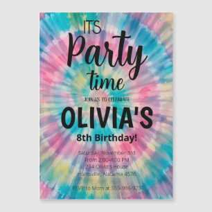 Tie Dye Birthday Invitation Rainbow Tie Dye Birthd