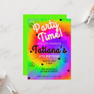 Tie-Dye Birthday Invitation, So Groovy! Invitation