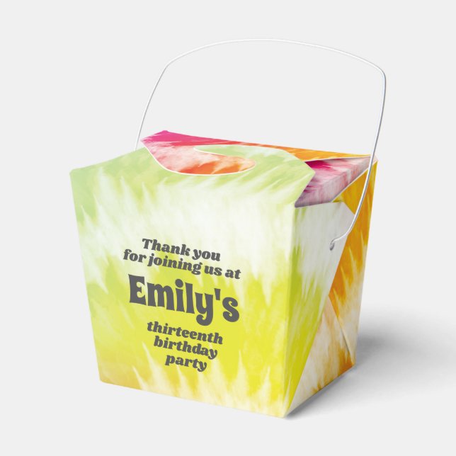 Tie-Dye Birthday Party  Favour Box (Front Side)