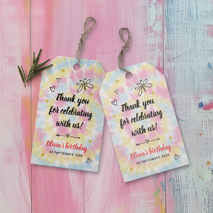 Tie Dye Birthday Party Gift Tags