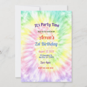 Tie Dye Birthday Party Invitation
