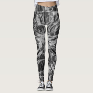 TIE DYE BLACK WHITE LEGGINGS