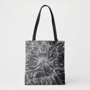TIE DYE BLACK WHITE TOTE BAG