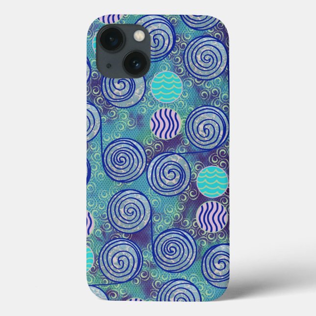 Tie Dye Blue Circles Pattern Case-Mate iPhone Case (Back)