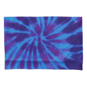Tie Dye Blue Teal Purple Colourful Pattern Hippie Pillowcase