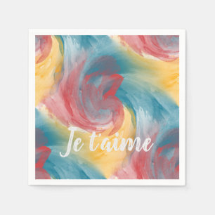 Tie-Dye Bold Colours Painterly Watercolor in Love Napkin