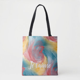 Tie-Dye Bold Colours Painterly Watercolor in Love Tote Bag
