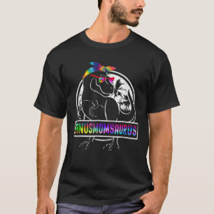Tie Dye Bonusmomsaurus Bonus Mom Dinosaur Rex Moth T-Shirt