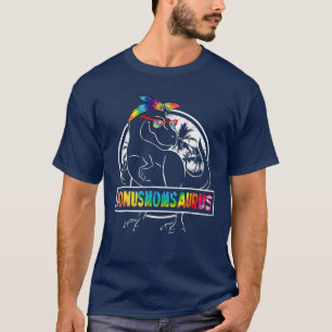 Tie Dye Bonusmomsaurus Bonus Mom Dinosaur Rex Moth T-Shirt