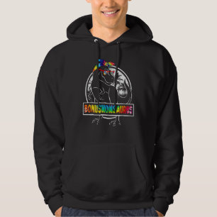 Tie Dye Bonusmomsaurus Bonus Mum Dinosaur Rex Moth Hoodie