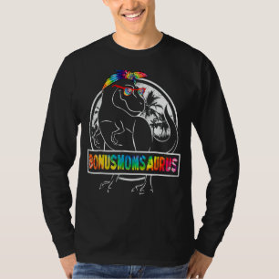 Tie Dye Bonusmomsaurus Bonus Mum Dinosaur Rex Moth T-Shirt