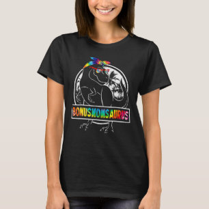 Tie Dye Bonusmomsaurus Bonus Mum Dinosaur Rex Moth T-Shirt