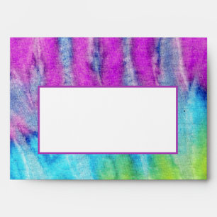 Tie Dye Bright Purple Shirt Texture Return Address Envelope
