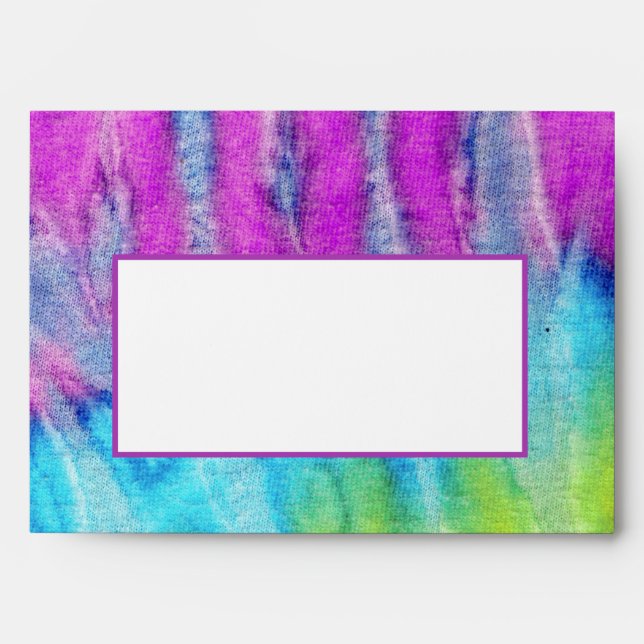 Tie Dye Bright Purple Shirt Texture Return Address Envelope (Front)