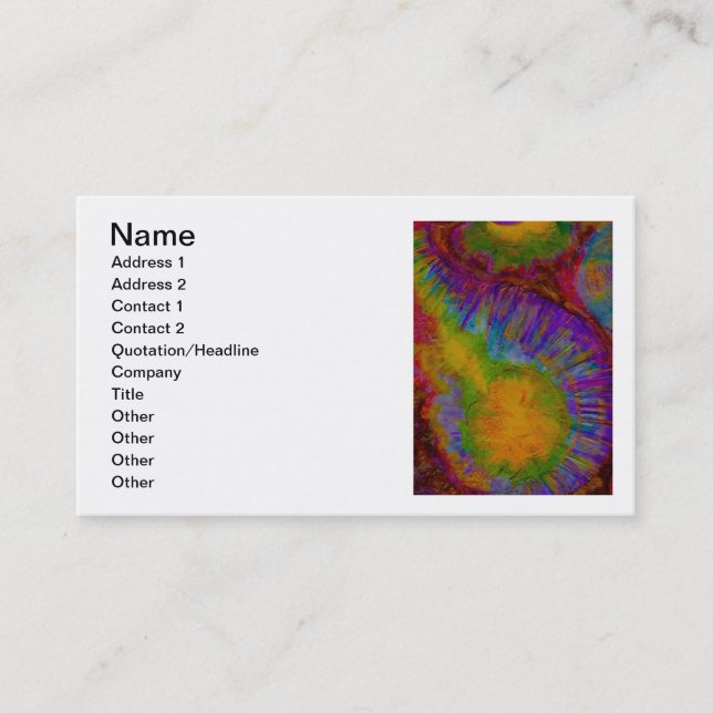 Tie Dye Business Cards (Front)