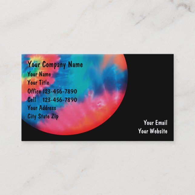 Tie Dye Business Cards (Front)