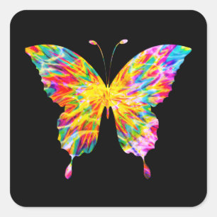TIE DYE BUTTERFLY SQUARE STICKER