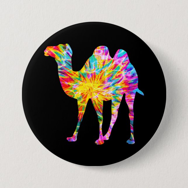 TIE DYE CAMEL 7.5 CM ROUND BADGE (Front)