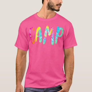 Tie Dye Camp Word Fun Colourful Summer Camp T-Shirt