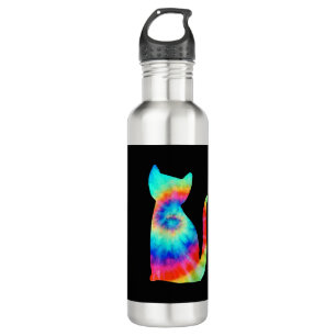 Tie Dye Cat _ Colourful Tye Dye Kitten 710 Ml Water Bottle