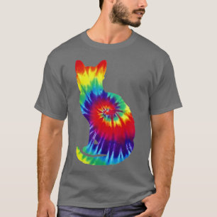 Tie Dye Cat Colourful Tye Dye Kitten T-Shirt