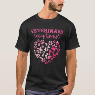 Tie Dye Cat Dog Paw Print Veterinary receptionist T-Shirt