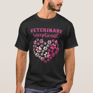 Tie Dye Cat Dog Paw Print Veterinary receptionist T-Shirt