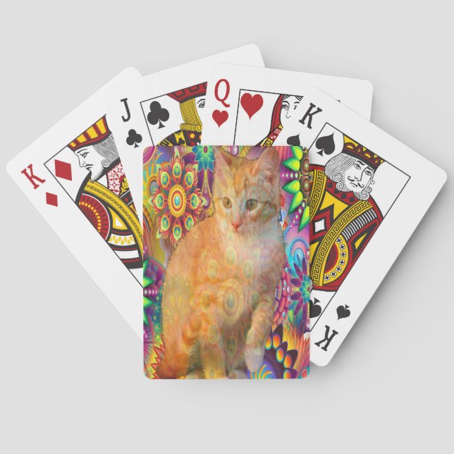 Tie Dye Cat Playing Cards (Back)